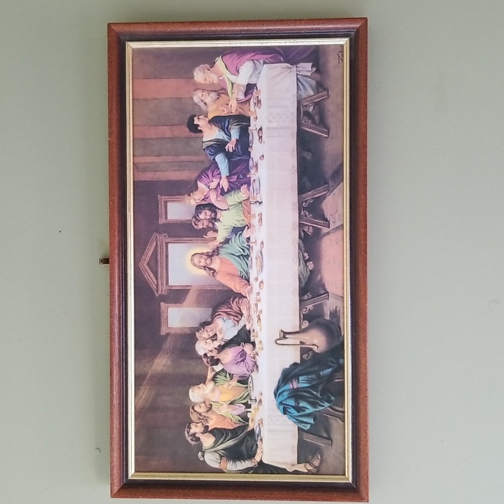 Last Supper Print in wood frame